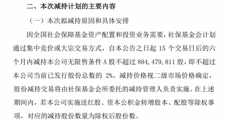 社保基金会出手！拟减持中国人保不超2%股份