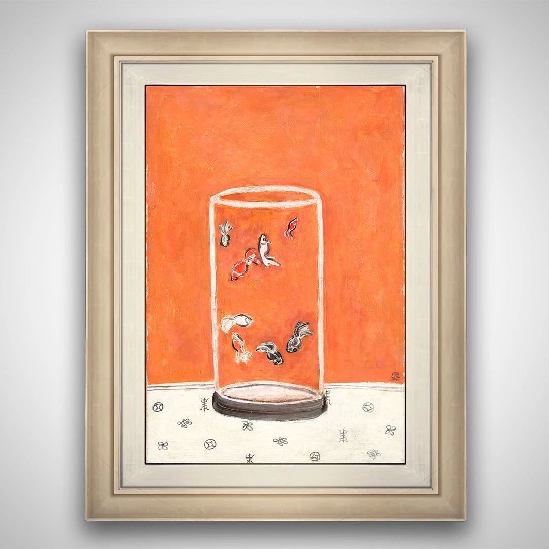 常玉風 八尾金魚 額装アート 95×70cm 常玉《八尾金鱼》惊艳亮相佳士得拍场，估价上亿港币