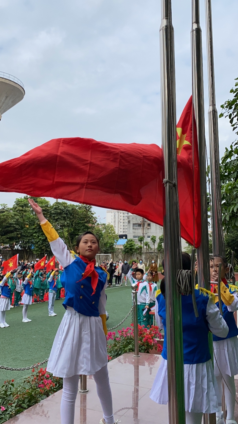 小学开展了"学习新国旗法,强化国旗教育"主题活动,进行规范化升旗仪式