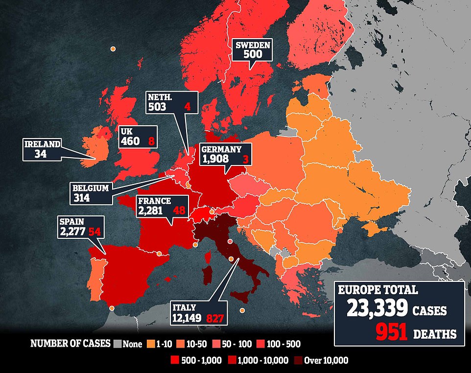 欧洲全境疫情形势图