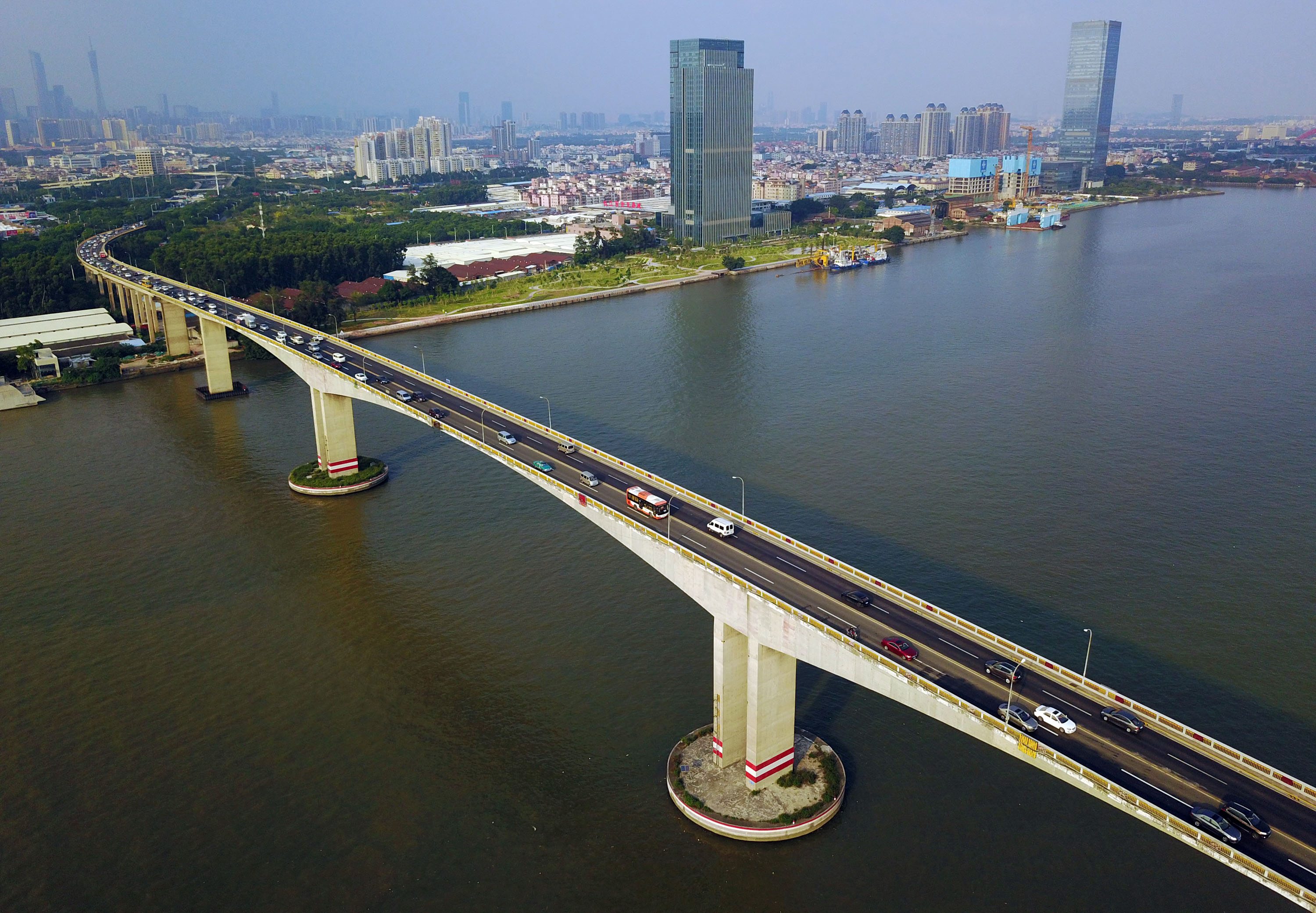 洛溪大桥新桥正式上岗!15张图带你看它"长大变胖"过程