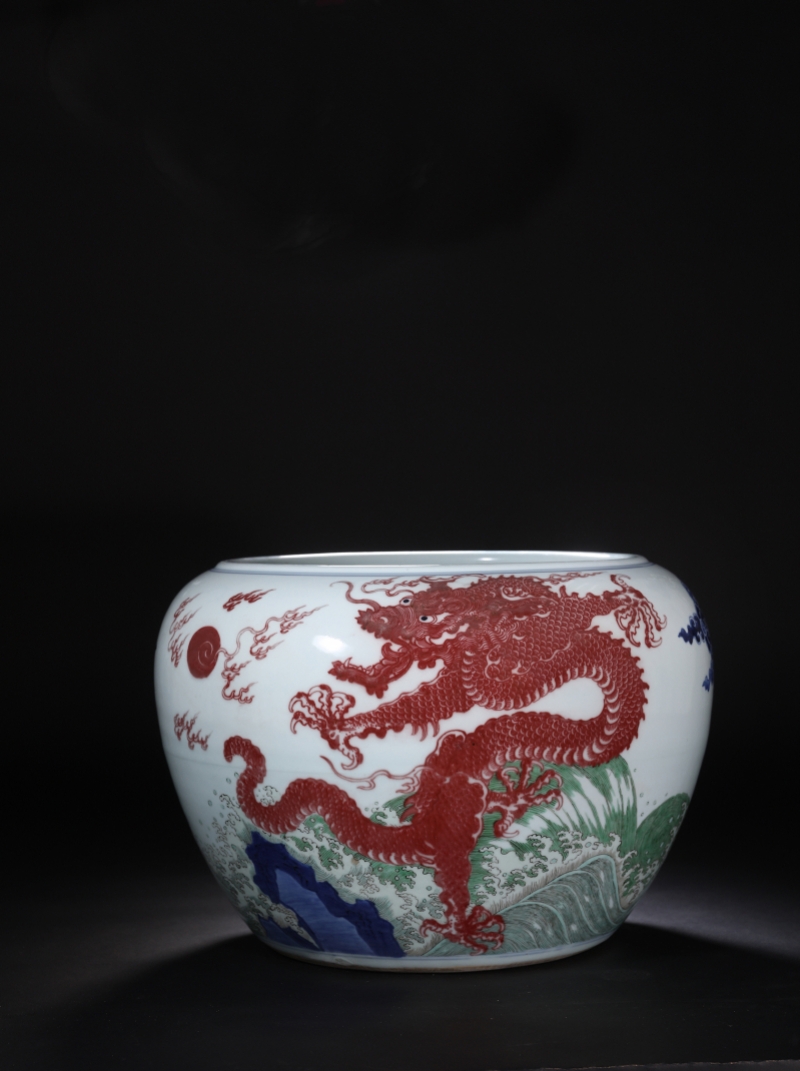 大缸 d:42cm,h:29cm李移舟介绍,同类的作品只有在北京故宫和国家博物